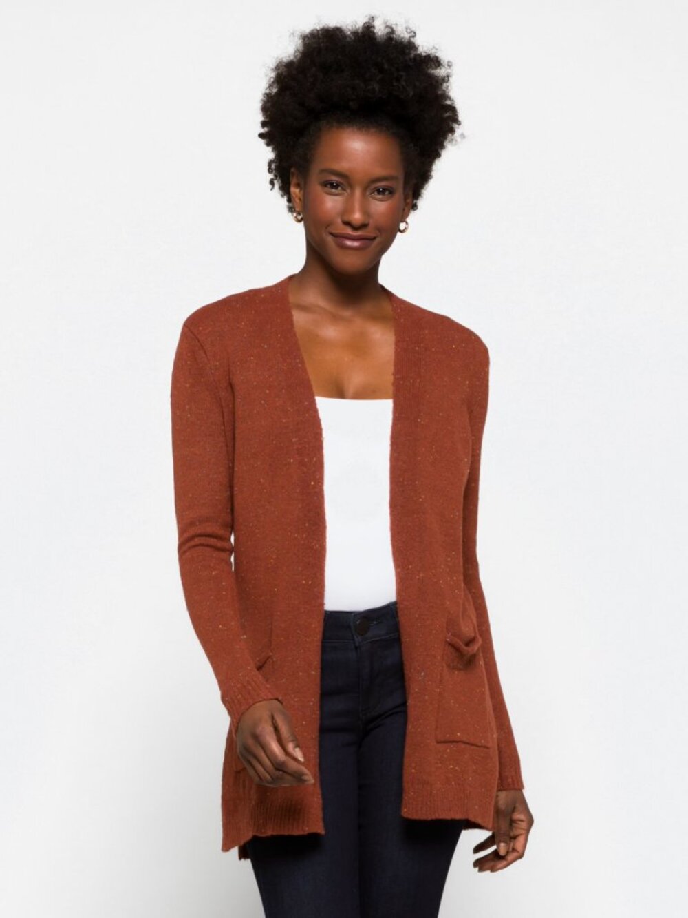 Love Ellie Wells Confetti Cardigan | Burnt Orange | Size Medium